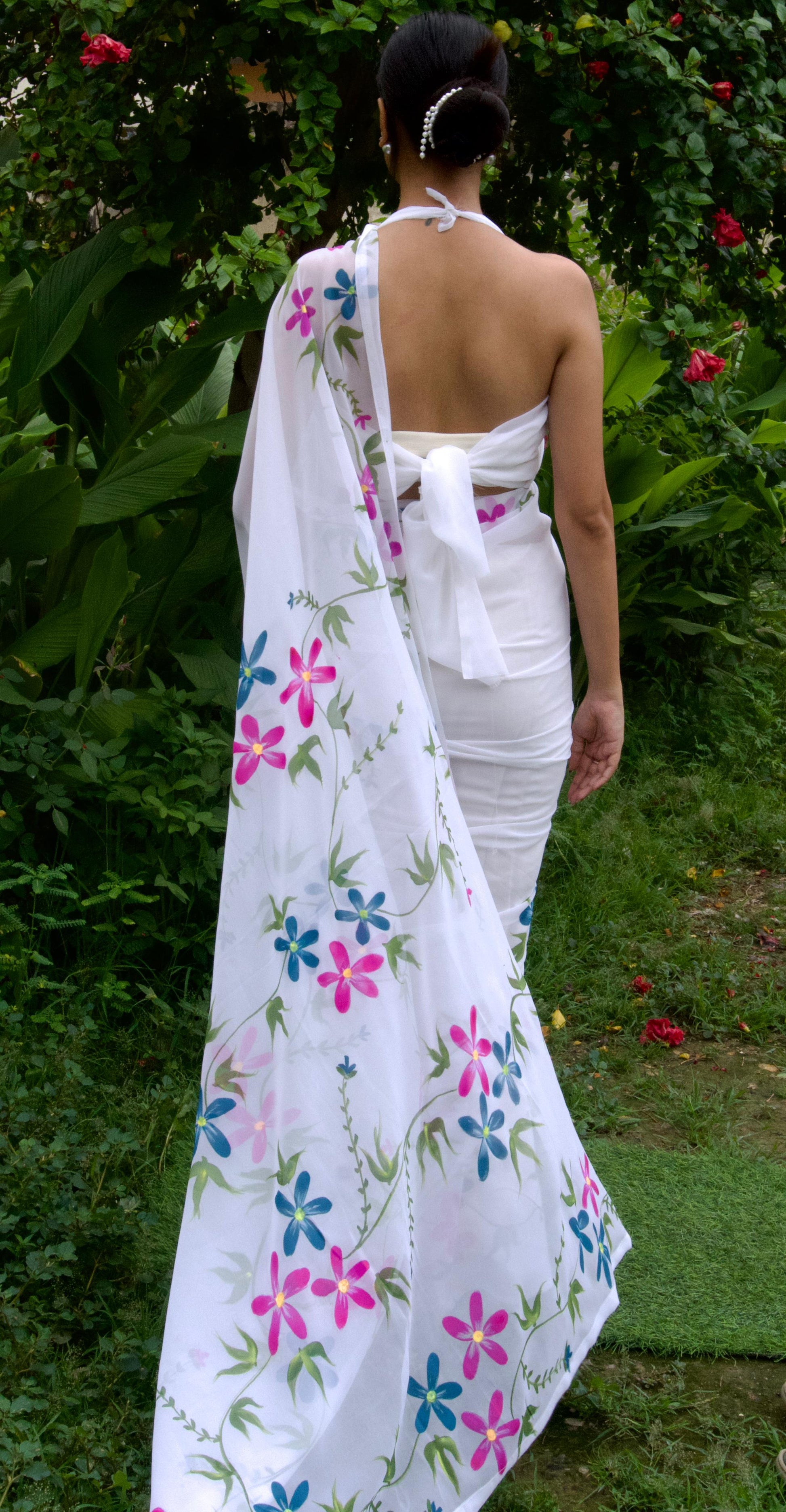 Vasant — Hand-Painted Floral Saree