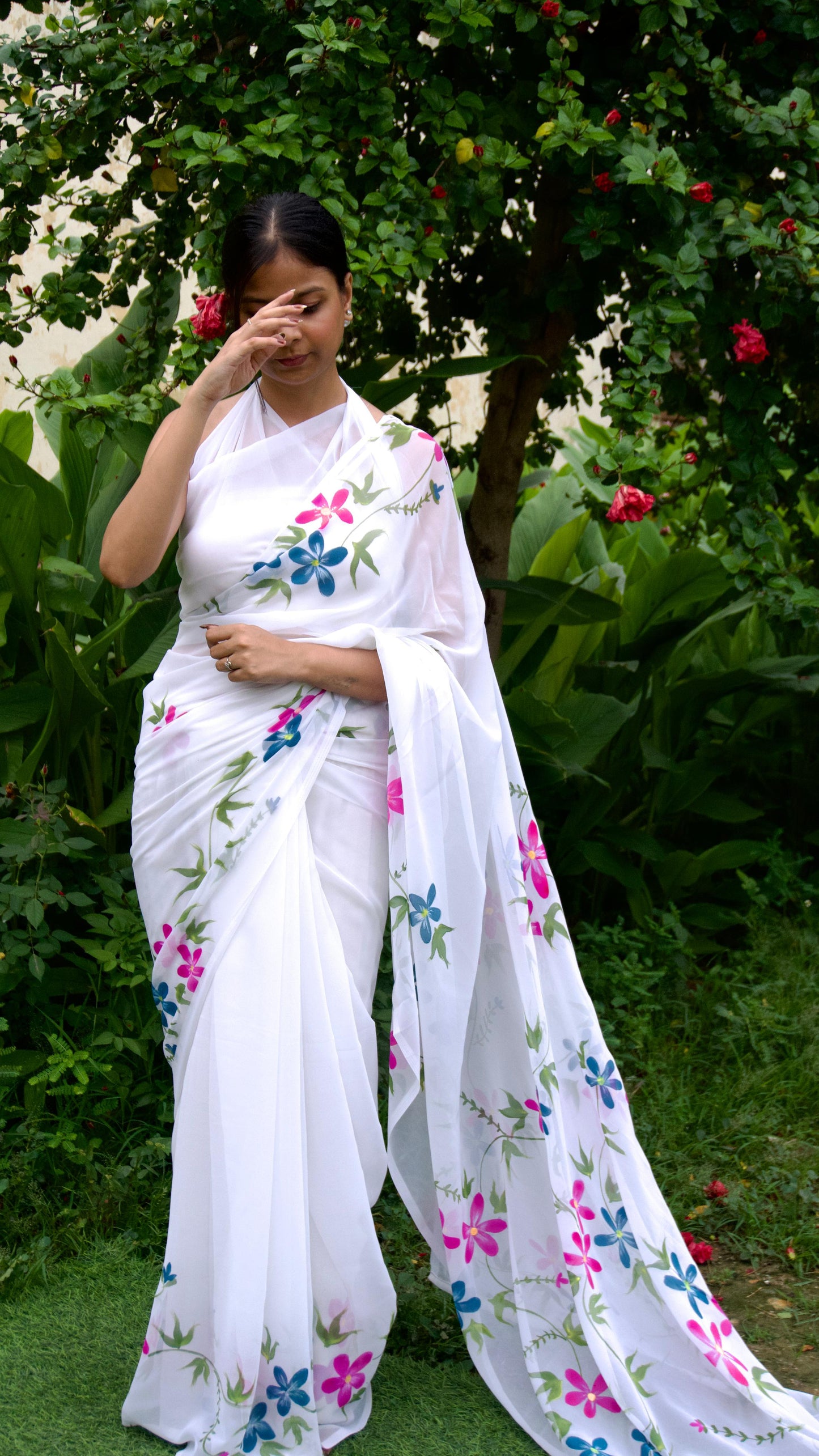 Vasant — Hand-Painted Floral Saree