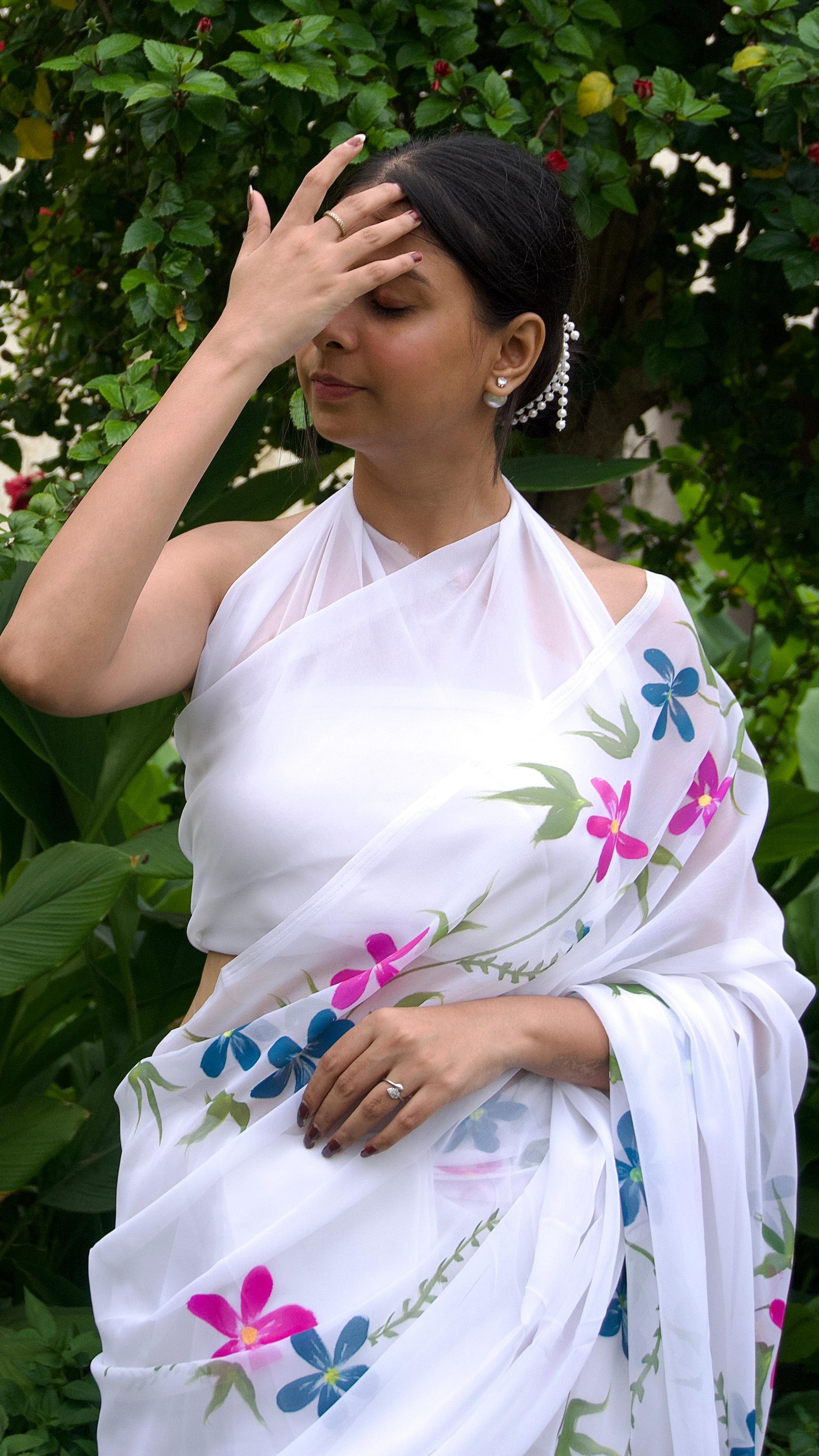 Vasant — Hand-Painted Floral Saree