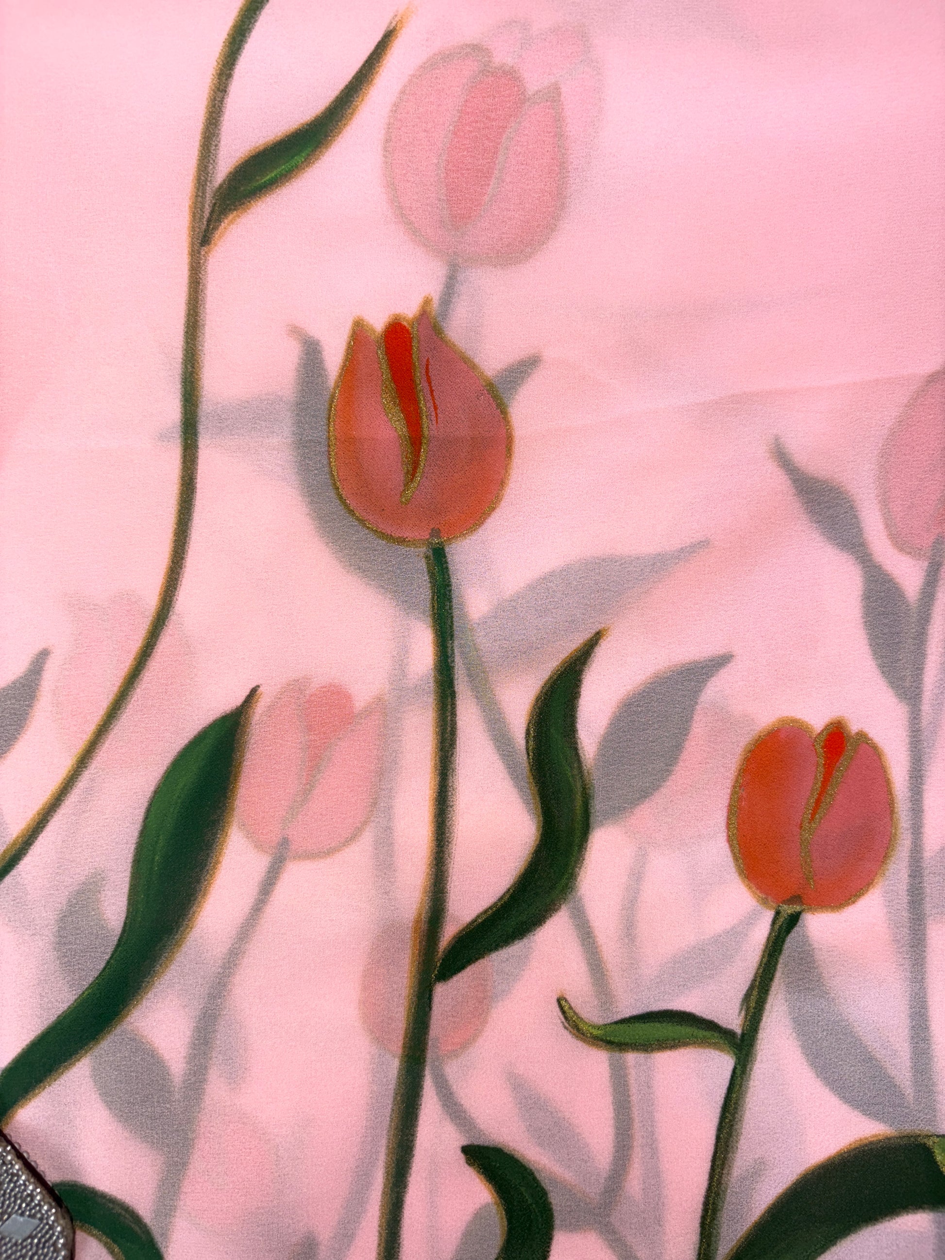 Hand-Painted Tulip Saree