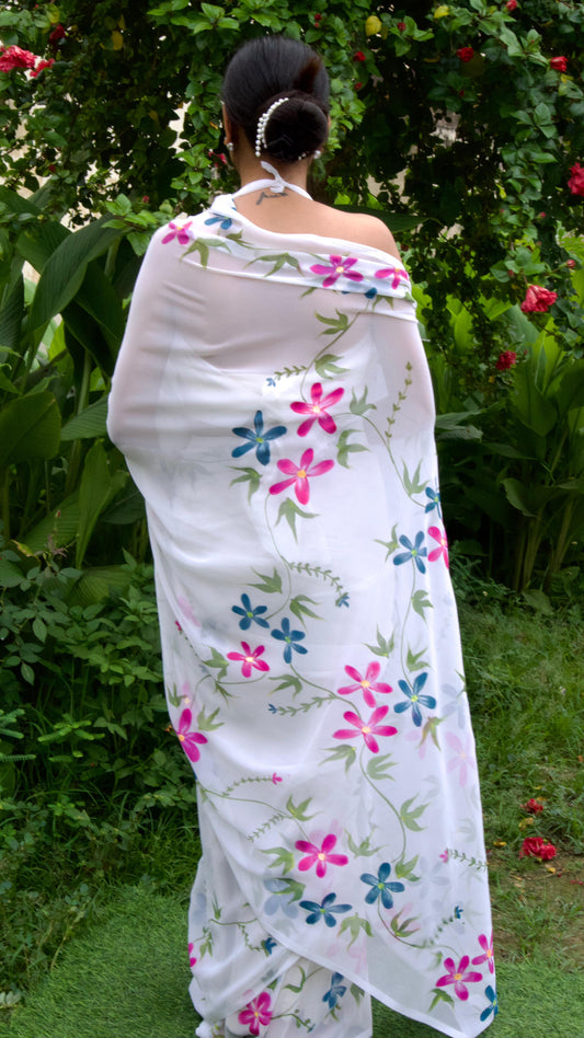 Vasant — Hand-Painted Floral Saree