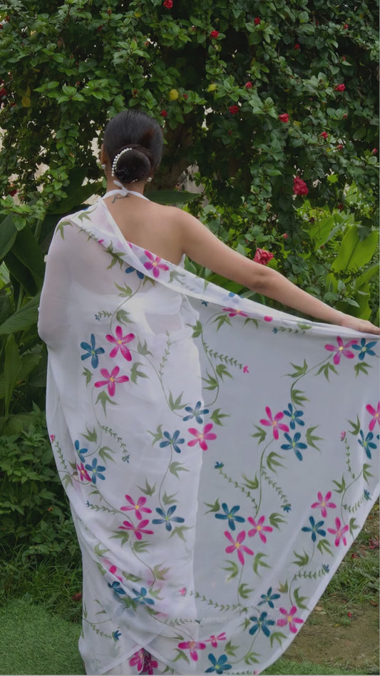 Vasant — Hand-Painted Floral Saree